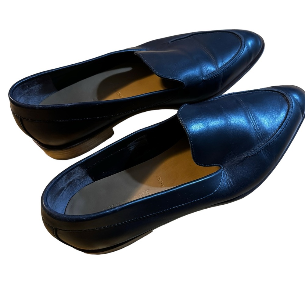 EVERLANE The Modern Black Leather Pointed‎ Toe Low Heel Loafers 9.5 CP
